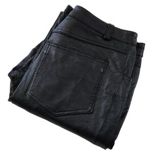 Newport News Styleworks Womens 12 30x30 100% Leather Line Straight Leg Pants VTG